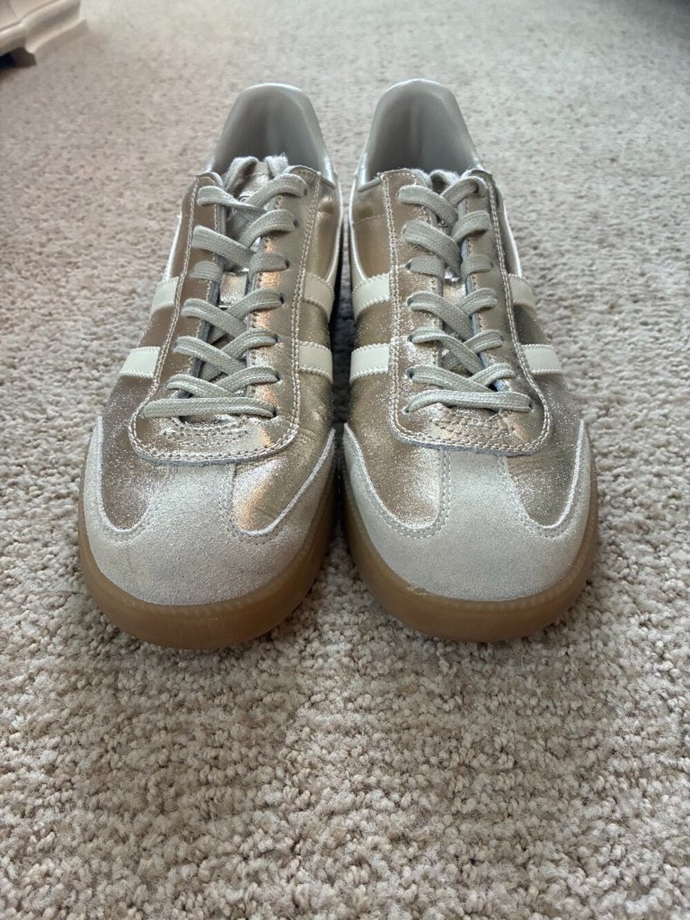 Womens Gold Gola Sneakers